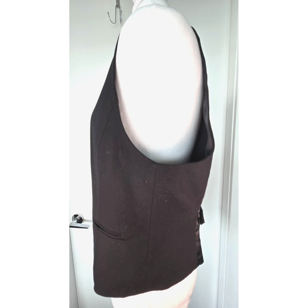 Zara Suit Vest Classic Black Label V neck Wool W's Sz XL Minimalist Quiet Lux - Picture 3 of 13